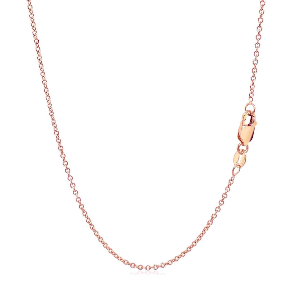14k Rose Gold Round Cable Link Chain (1.25 mm) - Necklaces - Custom Crafting Alliance, LLC