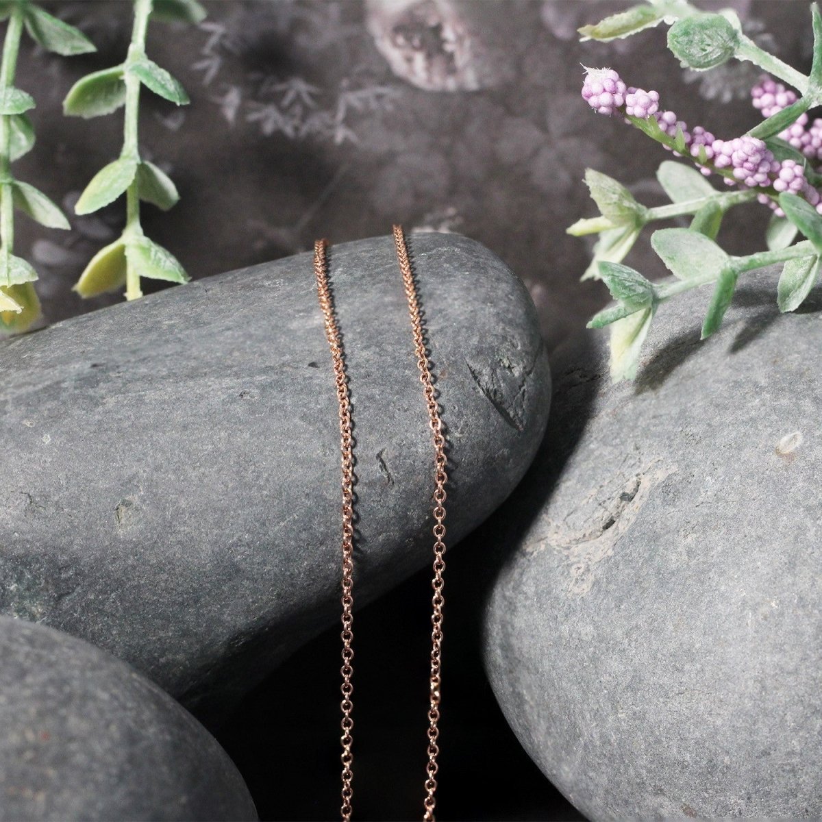 14k Rose Gold Round Cable Link Chain (1.25 mm) - Necklaces - Custom Crafting Alliance, LLC