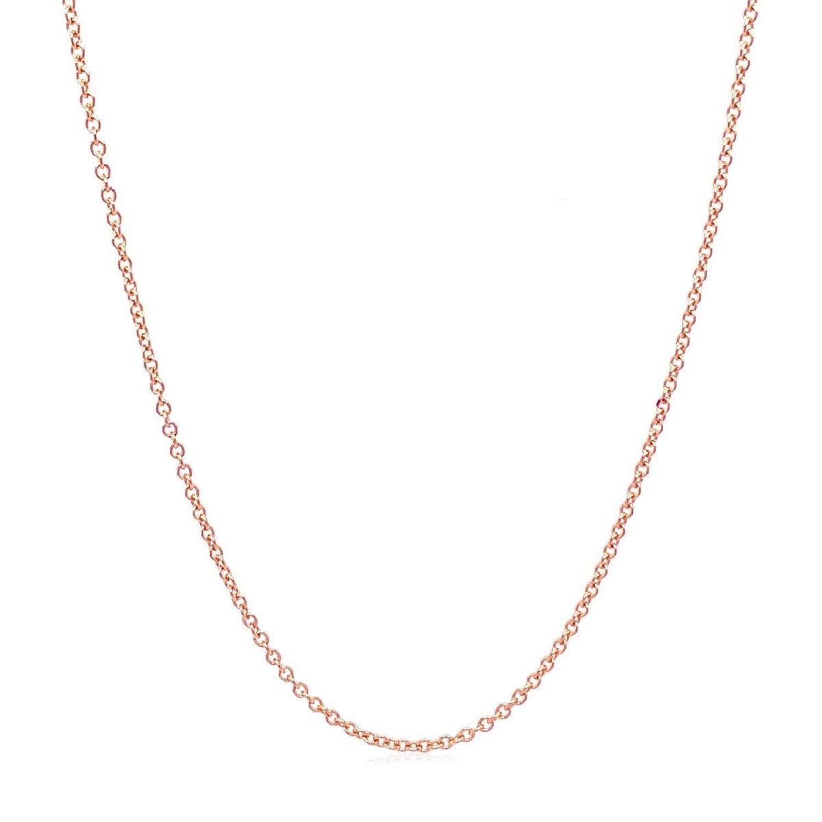 14k Rose Gold Round Cable Link Chain (1.25 mm) - Necklaces - Custom Crafting Alliance, LLC