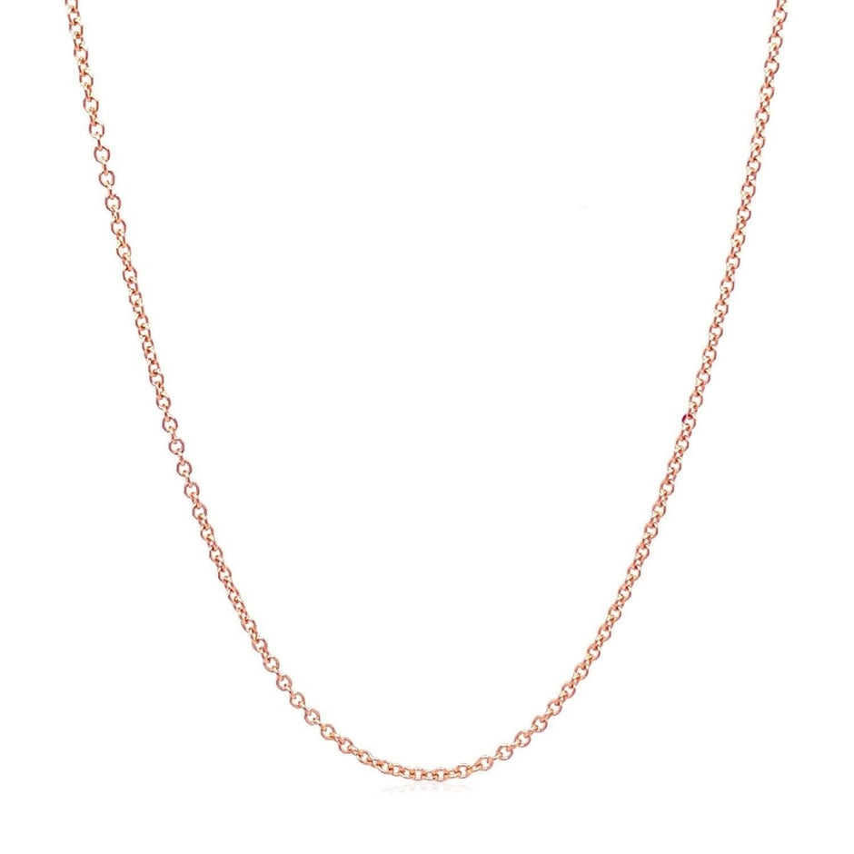 14k Rose Gold Round Cable Link Chain (1.25 mm) - Necklaces - Custom Crafting Alliance, LLC