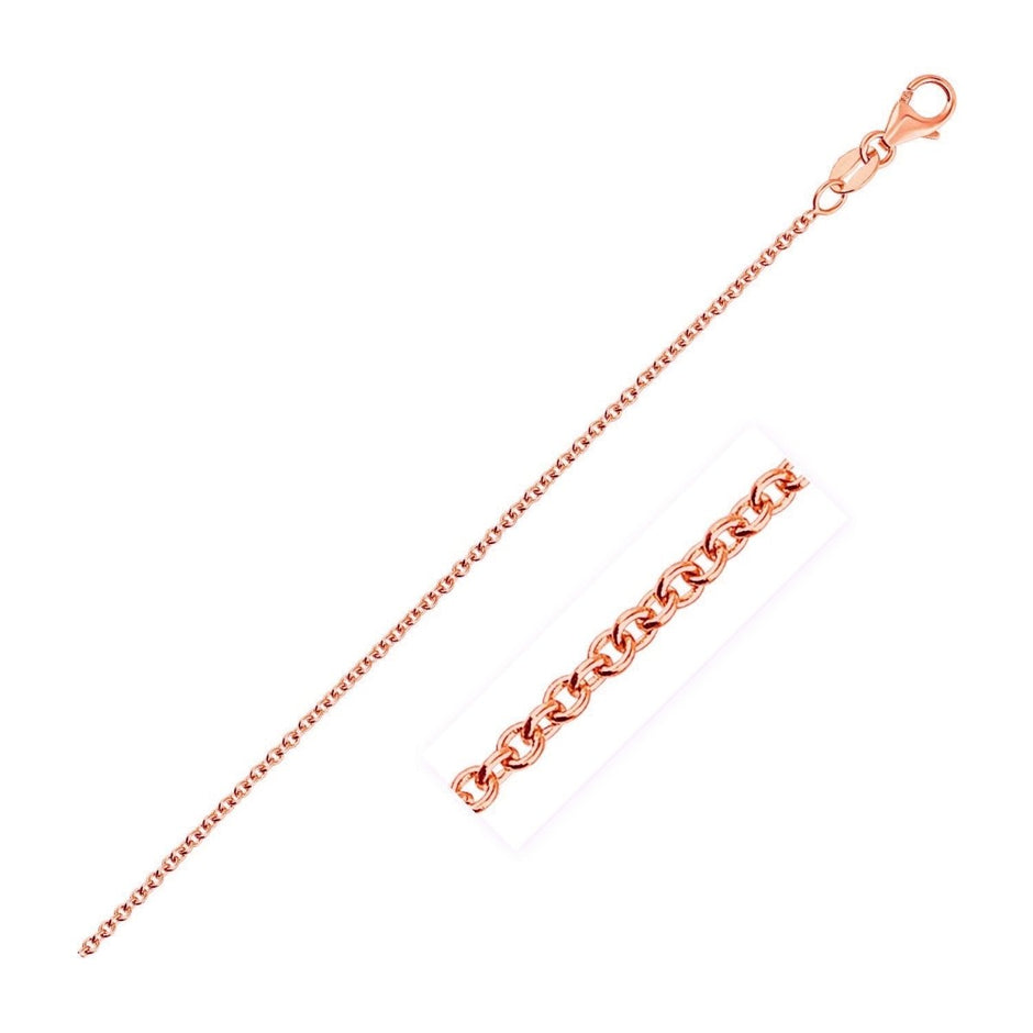 14k Rose Gold Round Cable Link Chain (1.25 mm) - Necklaces - Custom Crafting Alliance, LLC
