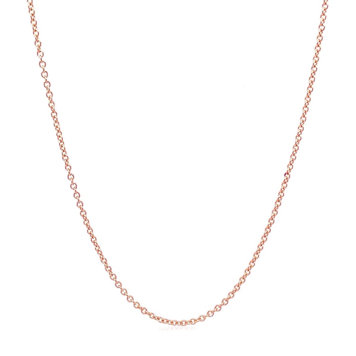 14k Rose Gold Round Cable Link Chain (1.25 mm) - Necklaces - Custom Crafting Alliance, LLC