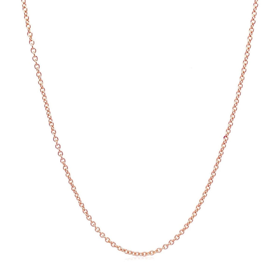 14k Rose Gold Round Cable Link Chain (1.25 mm) - Necklaces - Custom Crafting Alliance, LLC