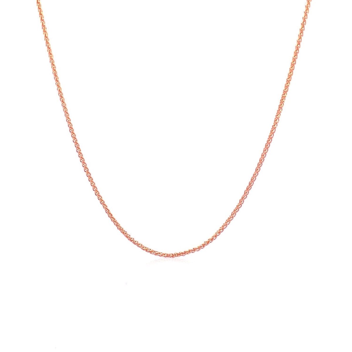 14k Rose Gold Round Wheat Chain (1.00 mm) - Necklaces - Custom Crafting Alliance, LLC