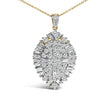 14K White and Yellow Gold 2.00 Cttw Diamond Cluster Pear Shaped Pendant Necklace (G-H Color, SI2-I1 Clarity) -20