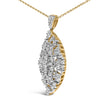 14K White and Yellow Gold 2.00 Cttw Diamond Cluster Pear Shaped Pendant Necklace (G-H Color, SI2-I1 Clarity) -20