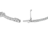 14K White Gold 1 1/2 Cttw Diamond Heart Station Strand Bracelet (H-I Color, I1-I2 Clarity) - 7.5 Inches - Bracelets - Custom Crafting Alliance, LLC