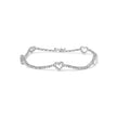 14K White Gold 1 1/2 Cttw Diamond Heart Station Strand Bracelet (H-I Color, I1-I2 Clarity) - 7.5 Inches - Bracelets - Custom Crafting Alliance, LLC