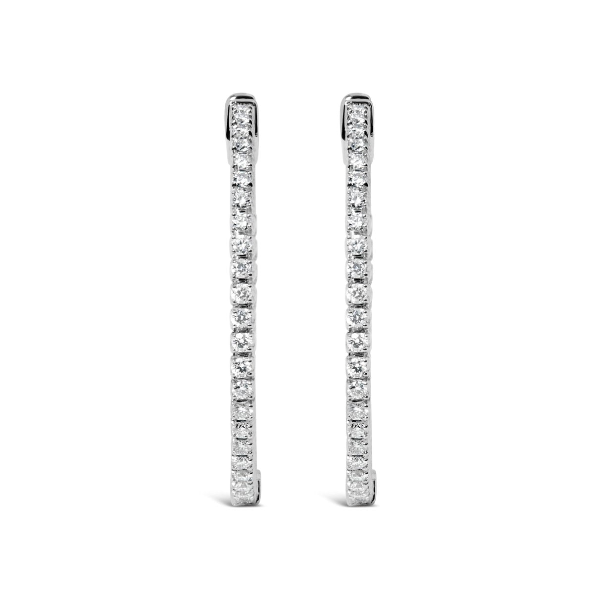 14K White Gold 1 1/2 Cttw Lab Grown Diamond Inside Out Hoop Earrings (G-H Color, VS2-SI1 Clarity) - Earrings - Custom Crafting Alliance, LLC