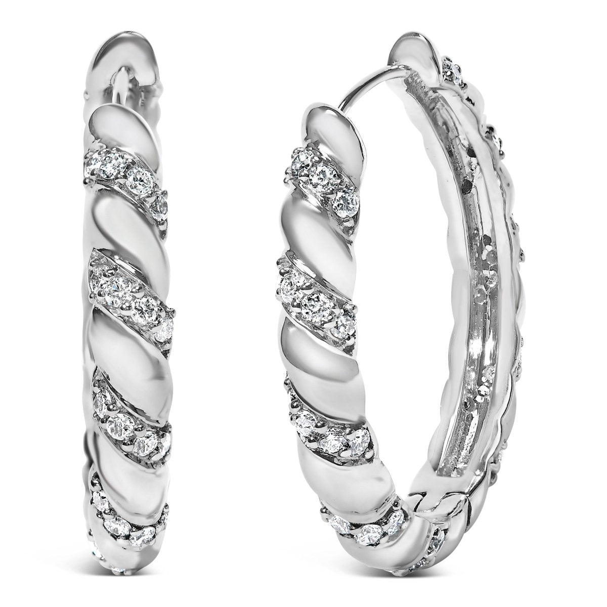 14K White Gold 1 1/5 Cttw Lab Grown Diamond Swirl Design 1