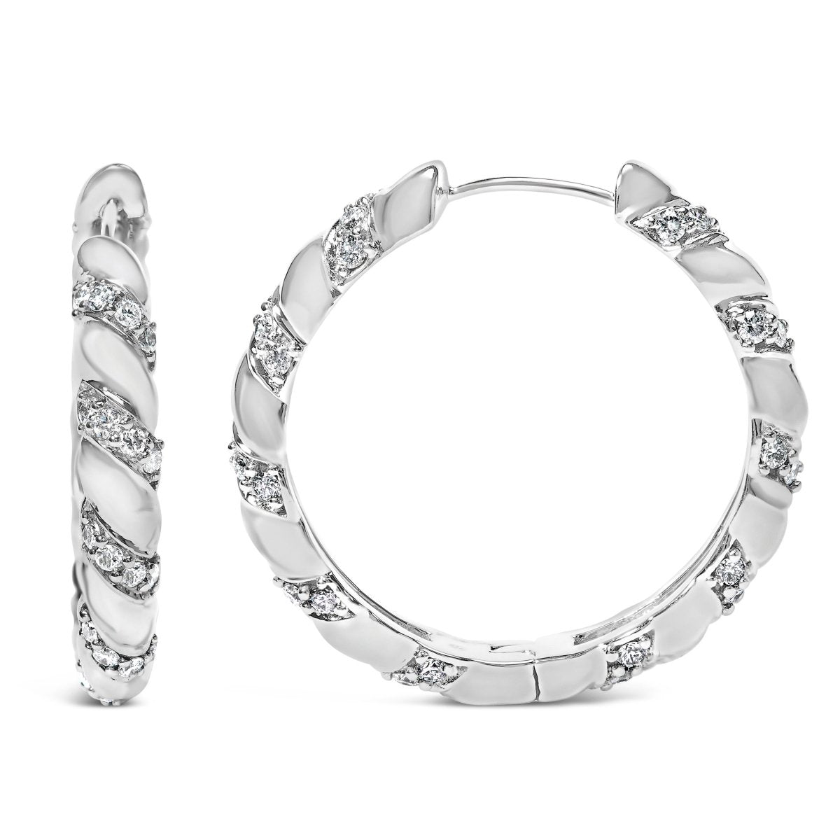 14K White Gold 1 1/5 Cttw Lab Grown Diamond Swirl Design 1