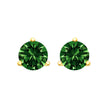14K White Gold 1.0 Cttw 3-Prong Martini Set Lab Grown Green Diamond Solitaire Stud Earrings - Earrings - Custom Crafting Alliance, LLC