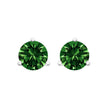 14K White Gold 1.0 Cttw 3-Prong Martini Set Lab Grown Green Diamond Solitaire Stud Earrings - Earrings - Custom Crafting Alliance, LLC