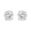 14K White Gold 1.0 Cttw 4-Prong Set Brilliant Round-Cut Solitaire Lab Grown Diamond Push Back Stud Earrings (E-F Color, VVS2-VS1 Clarity) - Earrings - Custom Crafting Alliance, LLC