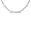 14K White Gold 1.0 Cttw Diamond Flower and Bar Station Necklace - Necklaces - Custom Crafting Alliance, LLC