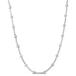 14K White Gold 1.0 Cttw Diamond Flower and Bar Station Necklace - Necklaces - Custom Crafting Alliance, LLC