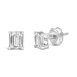 14K White Gold 1.0 Cttw Emerald Cut Lab-Grown Diamond Solitaire Stud Earrings (F-G Color, VS1-VS2 Clarity) - Earrings - Custom Crafting Alliance, LLC