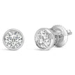 14K White Gold 1.0 Cttw Lab Grown Diamond Screw-Back Classic Bezel Solitaire Stud Earrings (G-H Color, VS2-SI1 Clarity) - Earrings - Custom Crafting Alliance, LLC