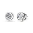 14K White Gold 1.0 Cttw Lab Grown Diamond Screw-Back Classic Bezel Solitaire Stud Earrings (G-H Color, VS2-SI1 Clarity) - Earrings - Custom Crafting Alliance, LLC