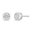 14K White Gold 1.0 Cttw Lab Grown Diamond Screw-Back Classic Bezel Solitaire Stud Earrings (G-H Color, VS2-SI1 Clarity) - Earrings - Custom Crafting Alliance, LLC