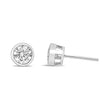 14K White Gold 1.0 Cttw Lab Grown Diamond Screw-Back Classic Bezel Solitaire Stud Earrings (G-H Color, VS2-SI1 Clarity) - Earrings - Custom Crafting Alliance, LLC
