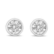 14K White Gold 1.0 Cttw Lab Grown Diamond Screw-Back Classic Bezel Solitaire Stud Earrings (G-H Color, VS2-SI1 Clarity) - Earrings - Custom Crafting Alliance, LLC