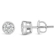 14K White Gold 1.0 Cttw Lab Grown Diamond Screw-Back Classic Bezel Solitaire Stud Earrings (G-H Color, VS2-SI1 Clarity) - Earrings - Custom Crafting Alliance, LLC