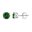 14K White Gold 1.0 Cttw Lab Grown Green Diamond Classic Solitaire Stud Earrings - Earrings - Custom Crafting Alliance, LLC