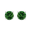 14K White Gold 1.0 Cttw Lab Grown Green Diamond Classic Solitaire Stud Earrings - Earrings - Custom Crafting Alliance, LLC