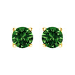 14K White Gold 1.0 Cttw Lab Grown Green Diamond Classic Solitaire Stud Earrings - Earrings - Custom Crafting Alliance, LLC