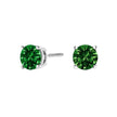 14K White Gold 1.0 Cttw Lab Grown Green Diamond Classic Solitaire Stud Earrings - Earrings - Custom Crafting Alliance, LLC