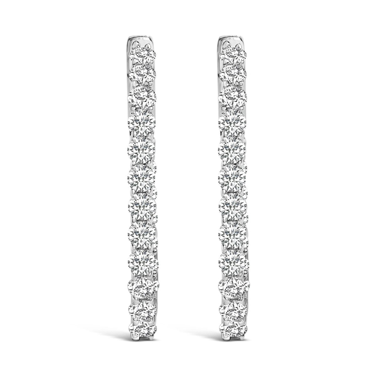 14K White Gold 1.0 Cttw Oval Lab Grown Diamond Hoop Earrings - Earrings - Custom Crafting Alliance, LLC
