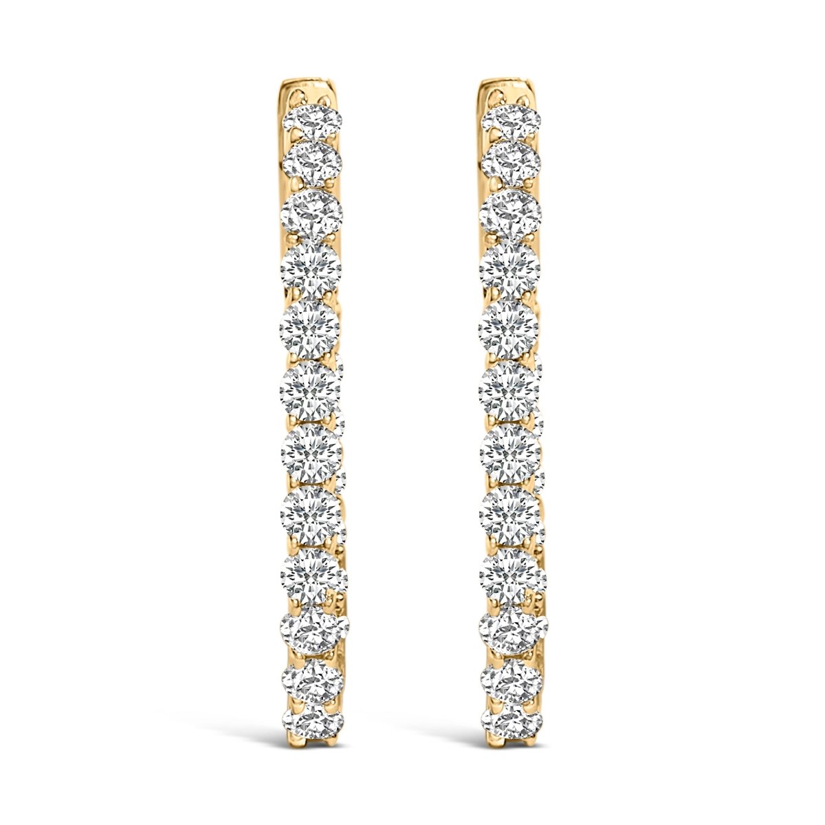14K White Gold 1.0 Cttw Oval Lab Grown Diamond Hoop Earrings - Earrings - Custom Crafting Alliance, LLC