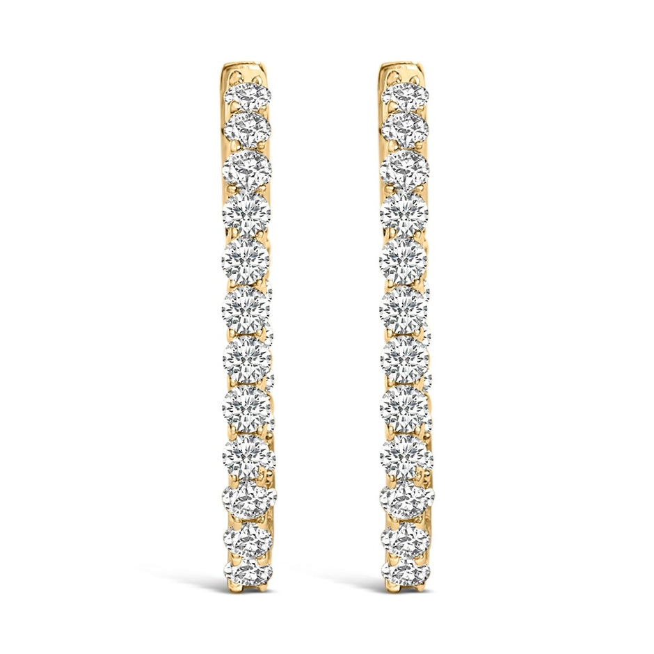 14K White Gold 1.0 Cttw Oval Lab Grown Diamond Hoop Earrings - Earrings - Custom Crafting Alliance, LLC