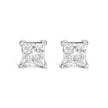 14K White Gold 1.0 Cttw Princess Cut Lab Grown Diamond Solitaire Stud Earrings (F-G Color, VS2-SI1 Clarity) - Earrings - Custom Crafting Alliance, LLC