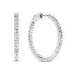 14K White Gold 1.0 Cttw Princess Diamond Inside Out Hoop Earrings (H-I Color, I1-I2 Clarity) - 23 MM - Earrings - Custom Crafting Alliance, LLC
