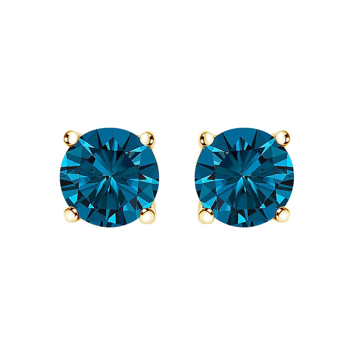 14K White Gold 1.00 Cttw Blue Lab Grown Diamond Stud Earrings with Screw Backs - Earrings - Custom Crafting Alliance, LLC