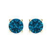 14K White Gold 1.00 Cttw Blue Lab Grown Diamond Stud Earrings with Screw Backs - Earrings - Custom Crafting Alliance, LLC