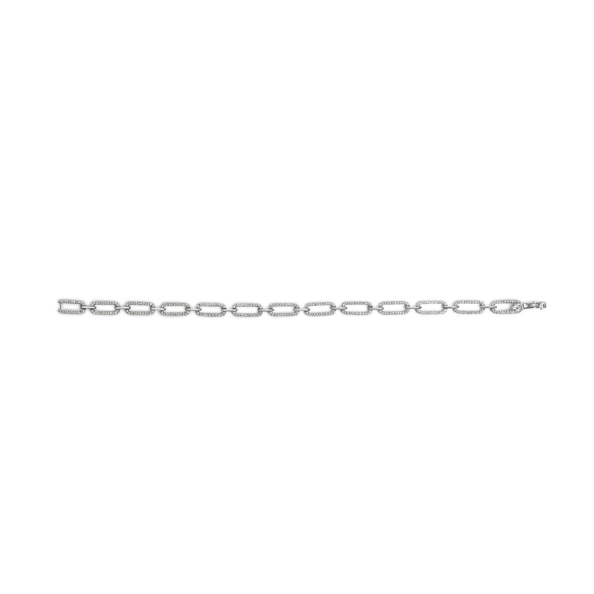 14K White Gold 1.00 Cttw Paperclip Link Bracelet - Bracelets - Custom Crafting Alliance, LLC