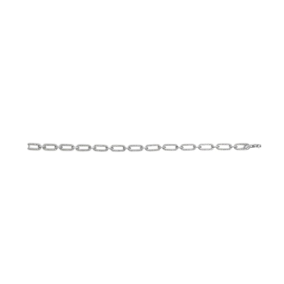 14K White Gold 1.00 Cttw Paperclip Link Bracelet - Bracelets - Custom Crafting Alliance, LLC