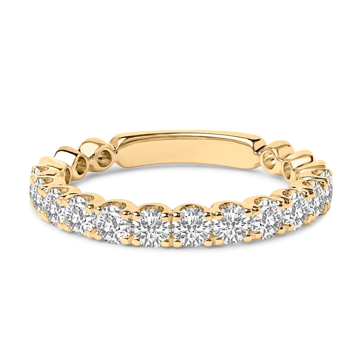 14K White Gold 1.00 Cttw Round Diamond Prong Set Wedding Band - Rings - Custom Crafting Alliance, LLC