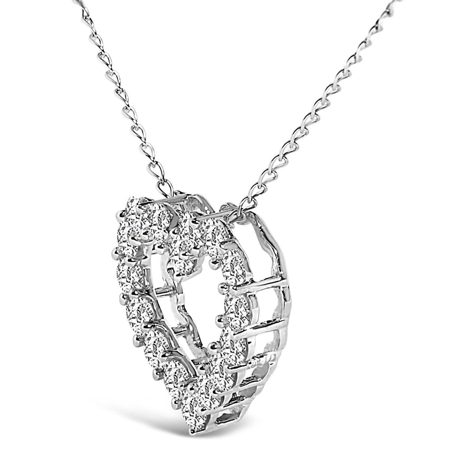 14K White Gold 1/2 Carat Lab Grown Diamond Heart Shape Pendant Necklace - Necklaces - Custom Crafting Alliance, LLC