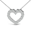 14K White Gold 1/2 Carat Lab Grown Diamond Heart Shape Pendant Necklace - Necklaces - Custom Crafting Alliance, LLC