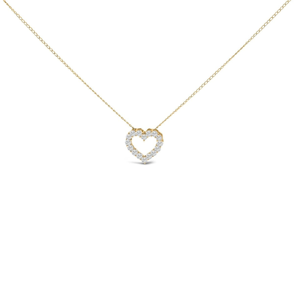 14K White Gold 1/2 Carat Lab Grown Diamond Heart Shape Pendant Necklace - Necklaces - Custom Crafting Alliance, LLC