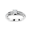 14K White Gold 1/2 Cttw Diamond Solitaire Pave Set Engagement Ring (G-H Color, VS2-SI1 Clarity) - Size 7 - Rings - Custom Crafting Alliance, LLC