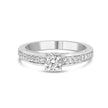 14K White Gold 1/2 Cttw Diamond Solitaire Pave Set Engagement Ring (G-H Color, VS2-SI1 Clarity) - Size 7 - Rings - Custom Crafting Alliance, LLC