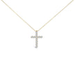 14K White Gold 1/2 Cttw Lab Grown Diamond 11 Stone Cross Pendant Necklace - Necklaces - Custom Crafting Alliance, LLC