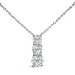 14K White Gold 1/2 Cttw Lab Grown Diamond Three Stone Pendant Necklace - Necklaces - Custom Crafting Alliance, LLC