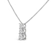 14K White Gold 1/2 Cttw Lab Grown Diamond Three Stone Pendant Necklace - Necklaces - Custom Crafting Alliance, LLC