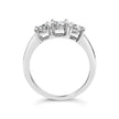 14K White Gold 1/2 Cttw Miracle Set Round Lab Grown Diamond Three Stone Illusion Plate Ring (F-G Color, VS1-VS2 Clarity) - Ring Size 7 - Rings - Custom Crafting Alliance, LLC